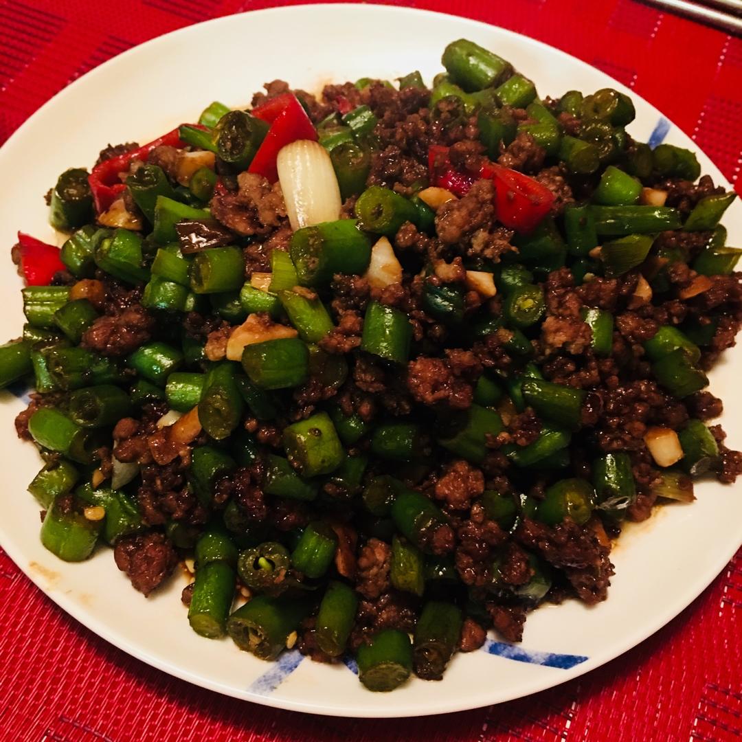 肉沫豆角下饭菜