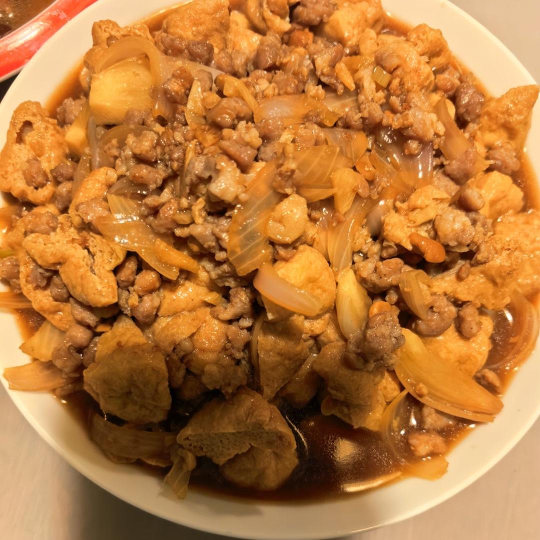 肉末炒豆泡（下饭菜）