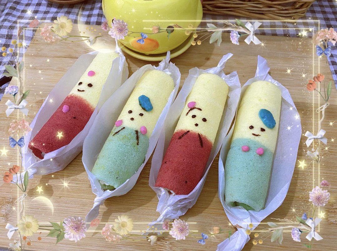 吃可爱长大的糖果蛋糕卷🍬适合新手一次成功㊙️