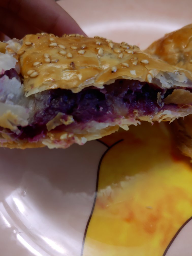 超好吃的紫薯芝士手抓饼