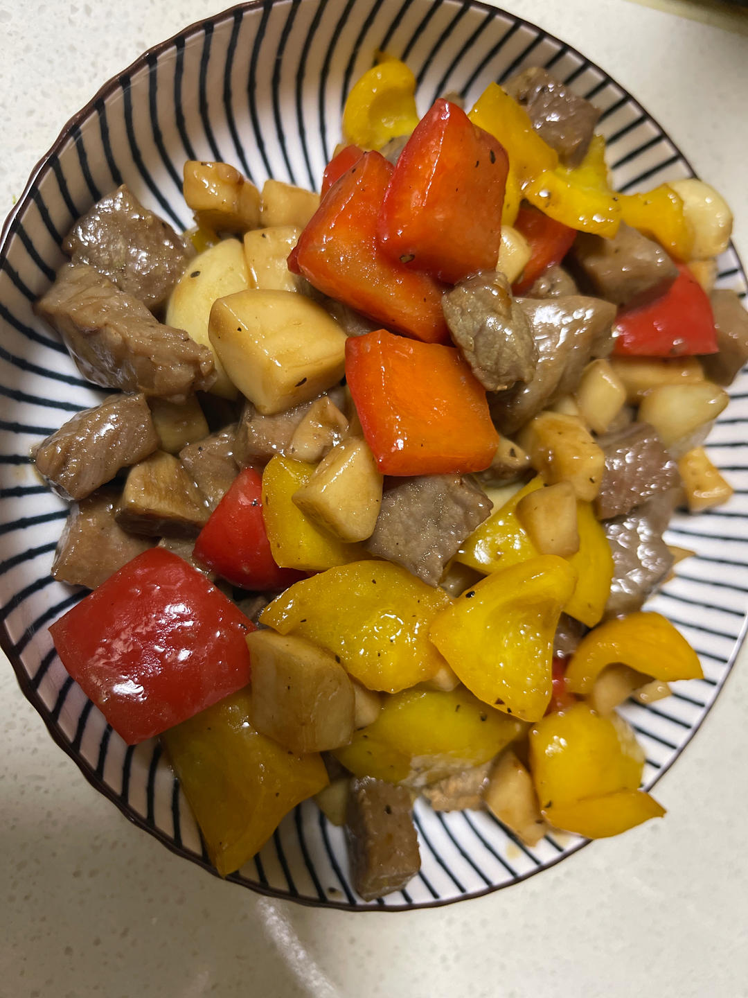 黑椒杏鲍菇牛肉粒