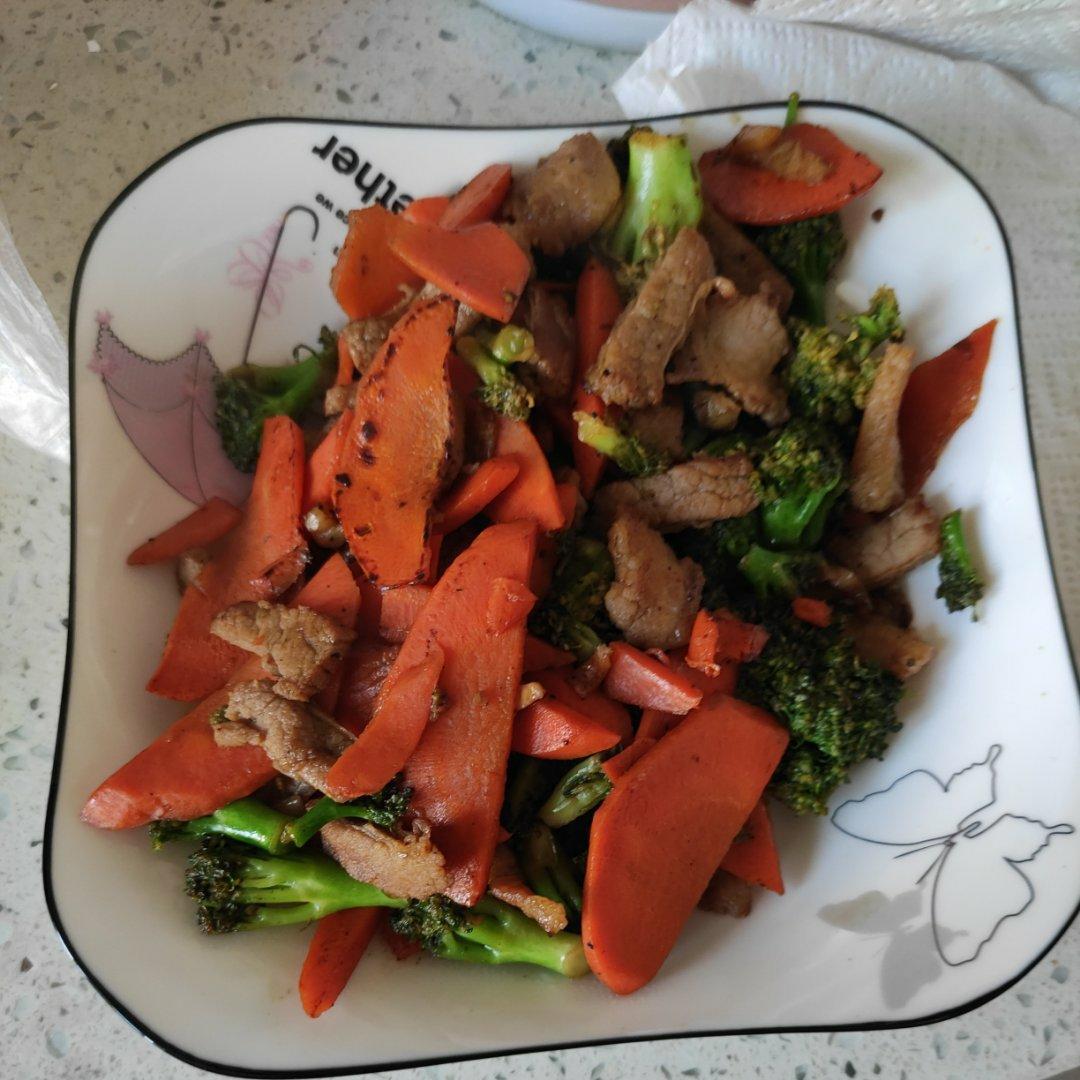 清炒胡萝卜西兰花