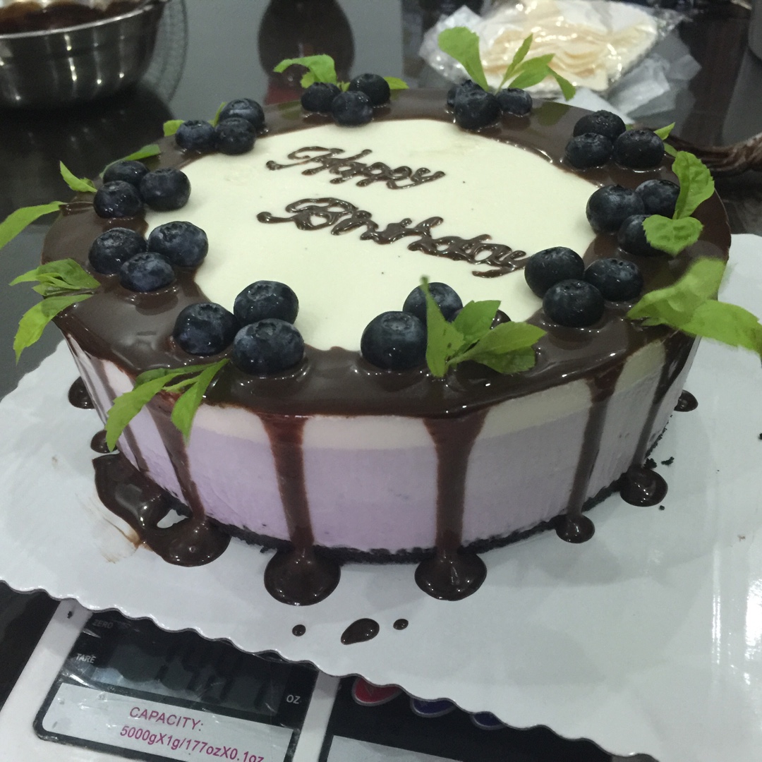 渐变蓝莓冻芝士蛋糕（免烤）