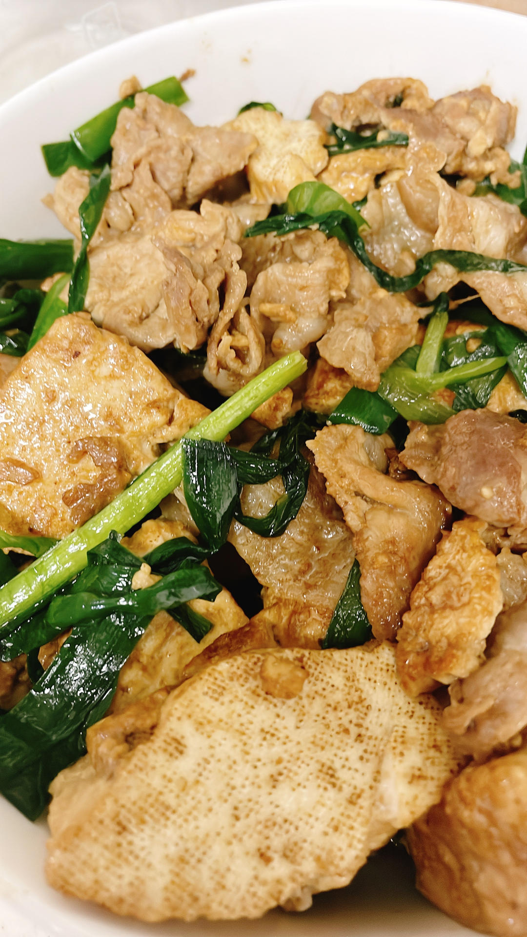 韭菜炒老豆腐