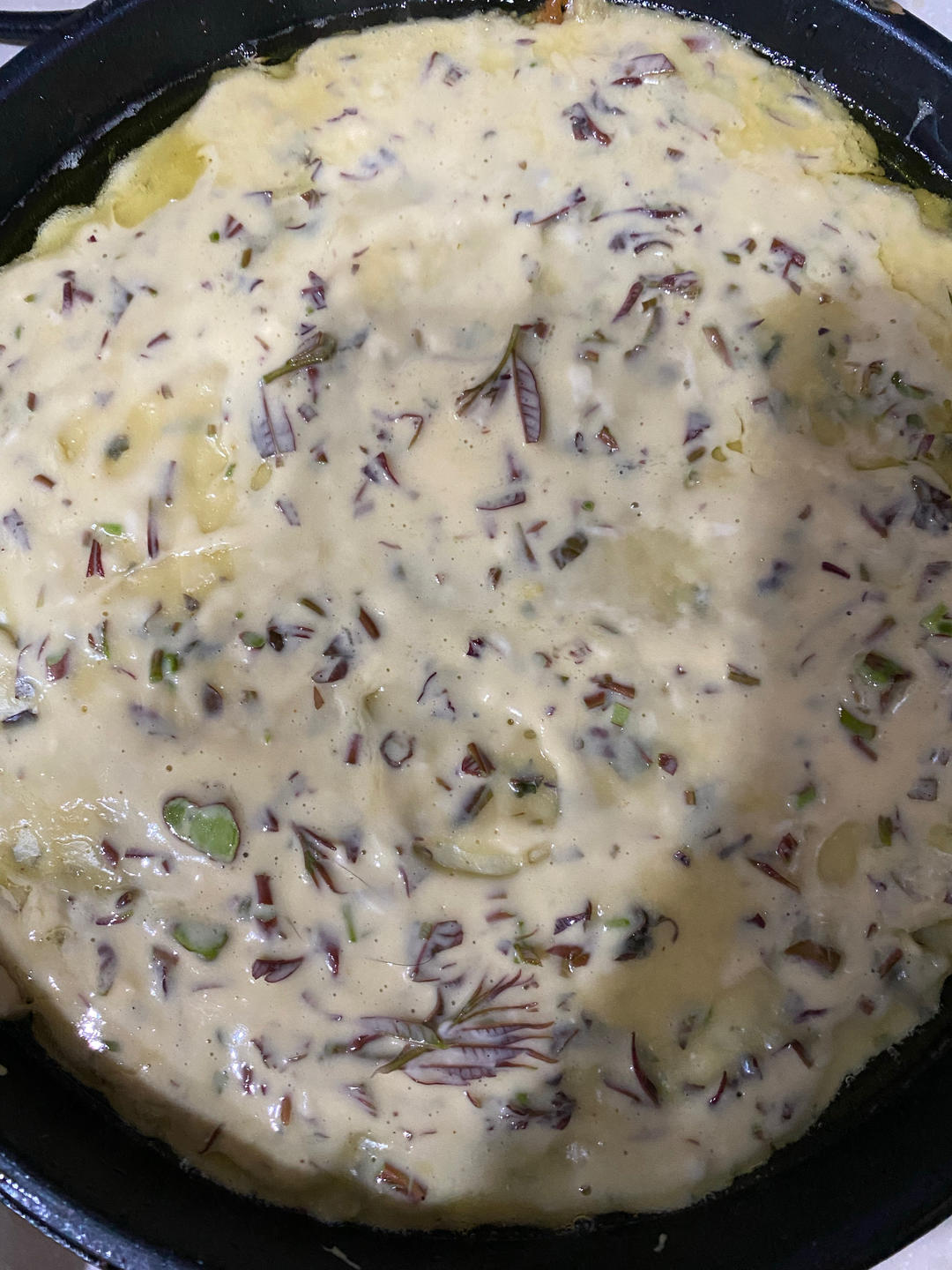 快手早餐香椿鸡蛋饼