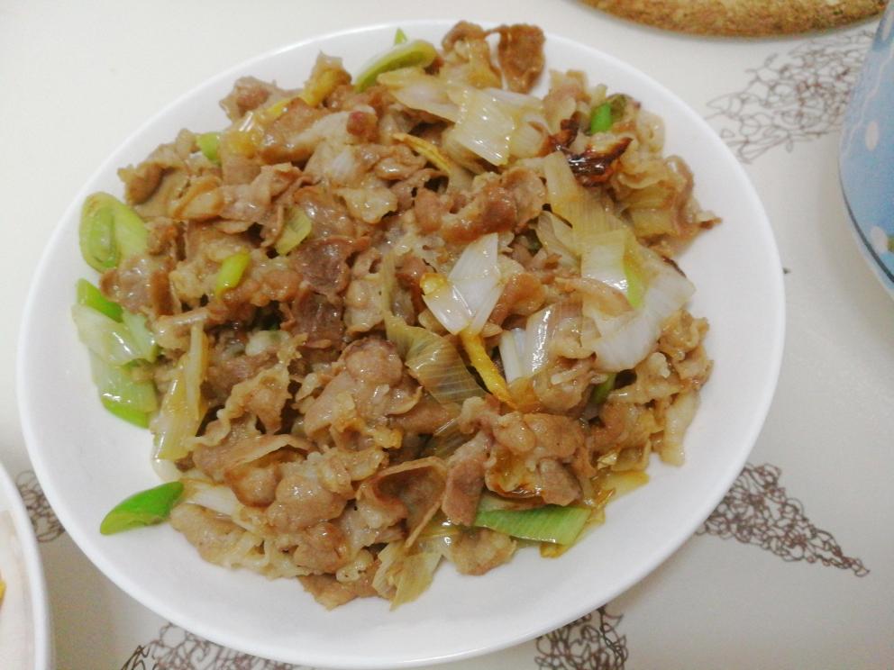 没有绿叶菜的葱烧羊肉