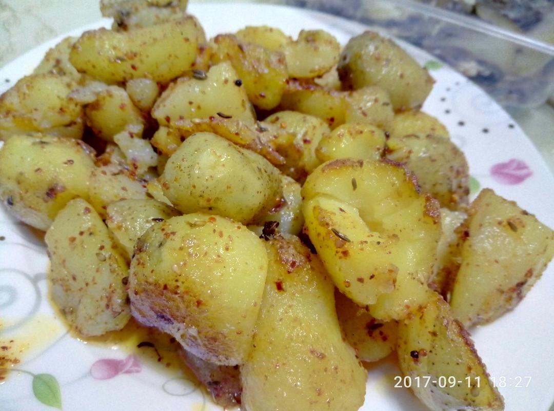 孜然土豆 复制路边的美味