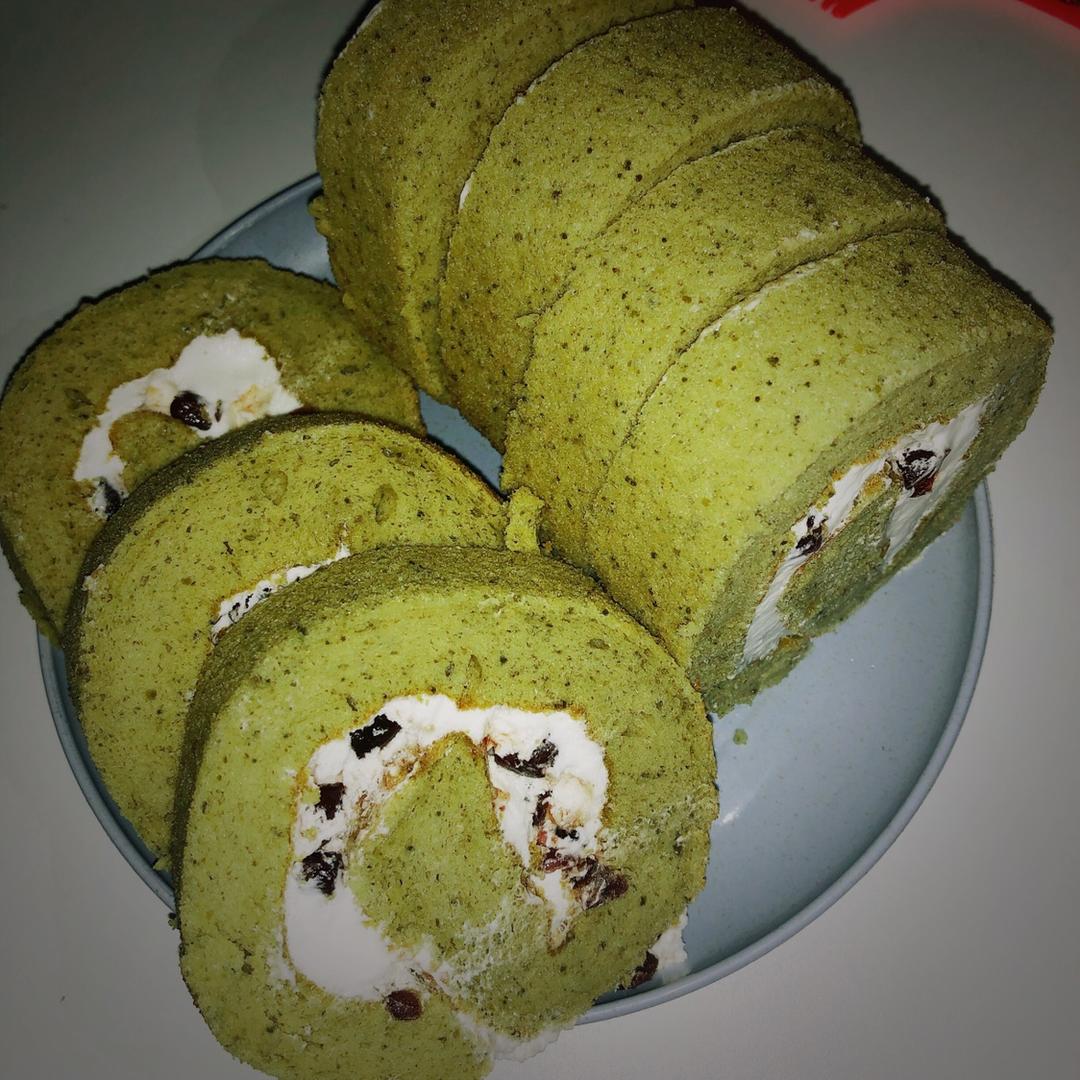 抹茶红豆蛋糕卷