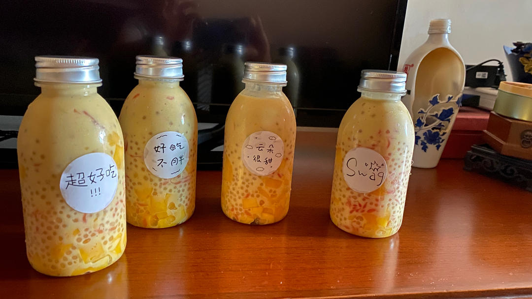 椰浆芒果西米露（杨枝甘露），终于做出饮品店一样好喝的味道了！真简单！图文详解