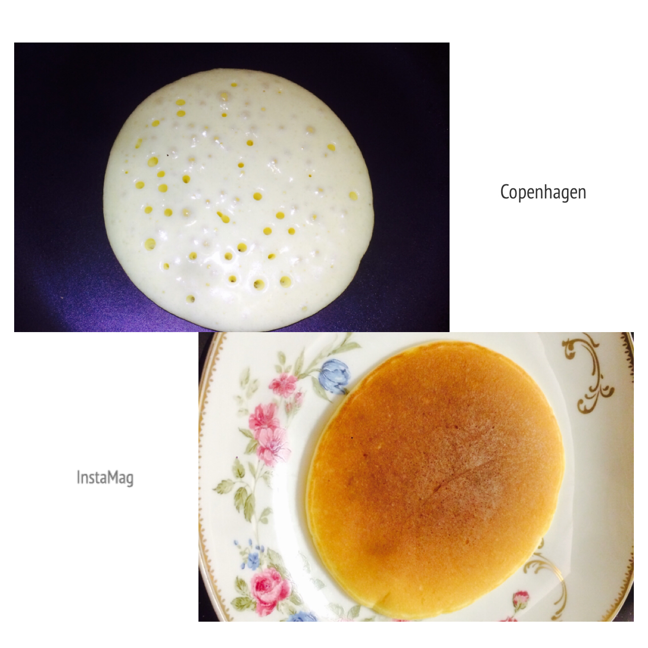 【酸奶松饼yogurt pancake】，搭上黑莓果酱和枫糖的美味。