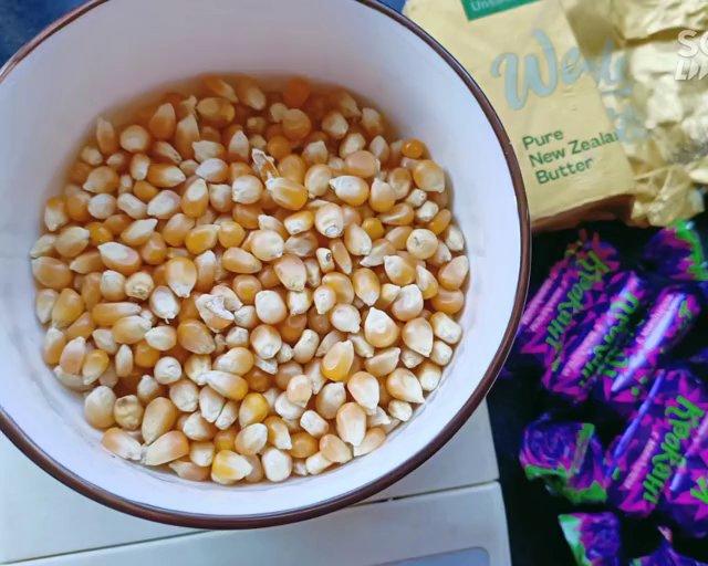 自制紫皮糖版爆米花