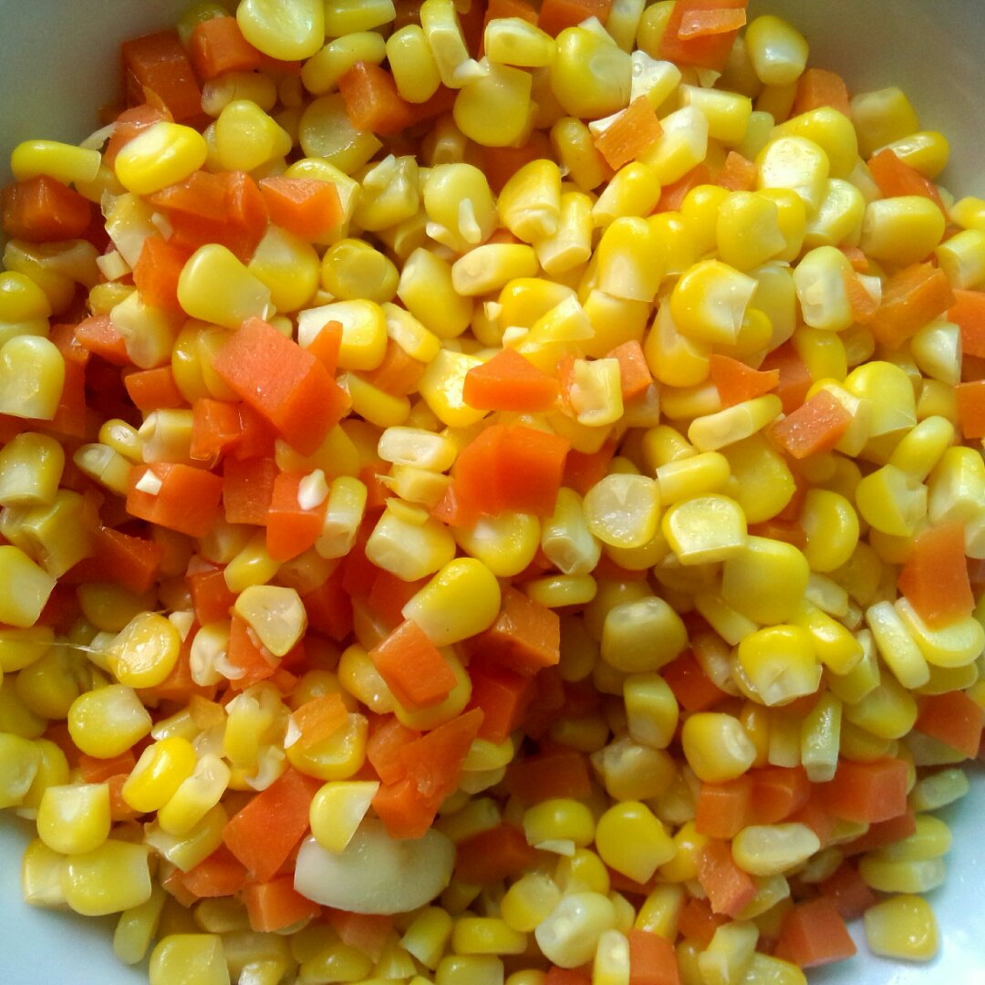 胡萝卜炒玉米粒（少油版）