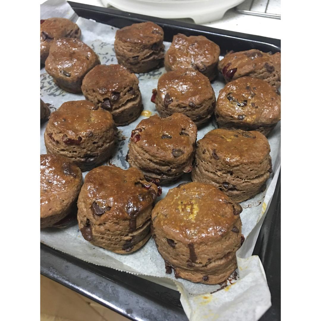 超级好吃的巧克力奶酪司康（Scone）～酵母版