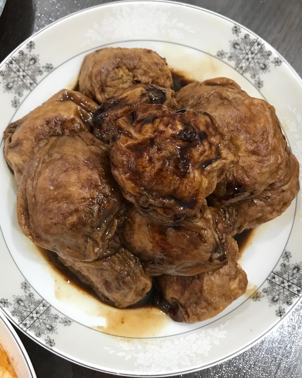 红烧油面筋塞肉