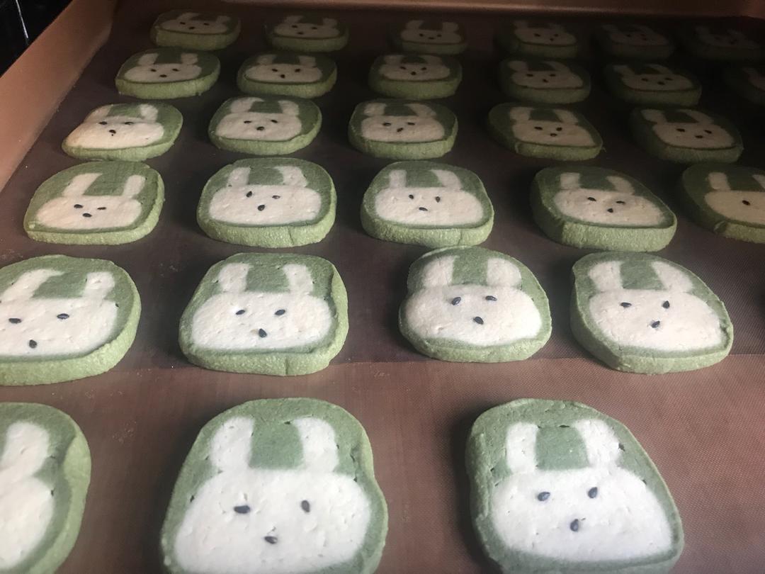抹茶兔兔曲奇（比熊猫简单！超详细实物图+超良心手绘图）