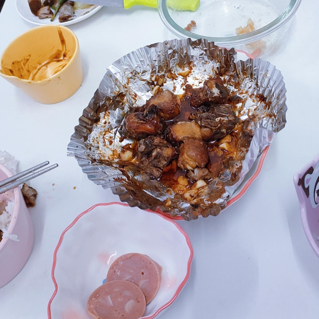 鲜嫩多汁的蒜香烤排骨（空气炸锅版）