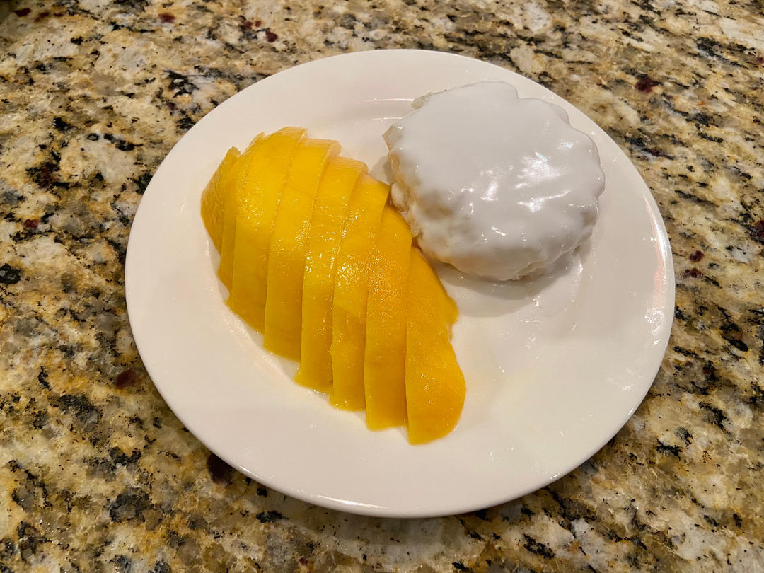 简单不输餐厅❗软糯香甜🥥椰汁芒果糯米饭