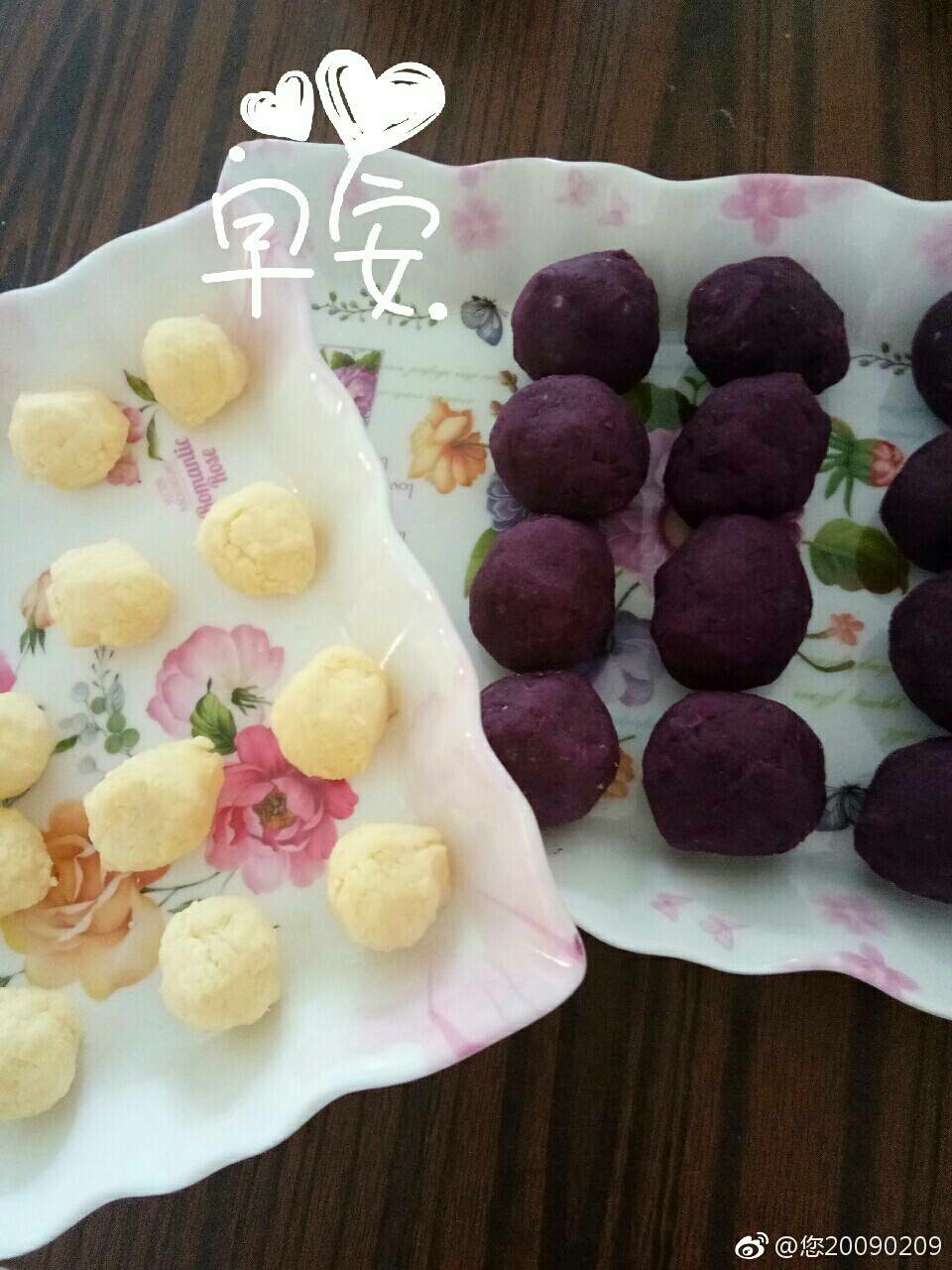 紫薯芝士仙豆糕的做法 步骤2