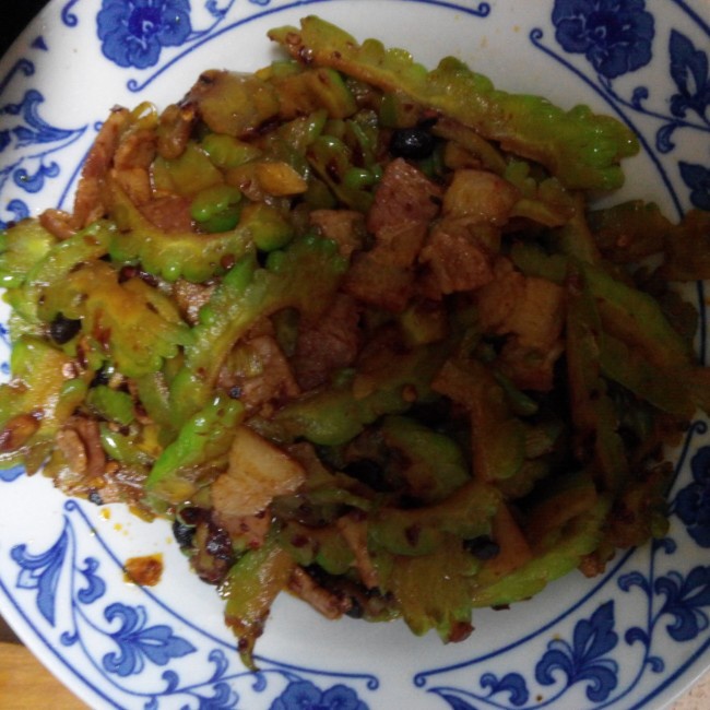辣豆豉培根炒苦瓜