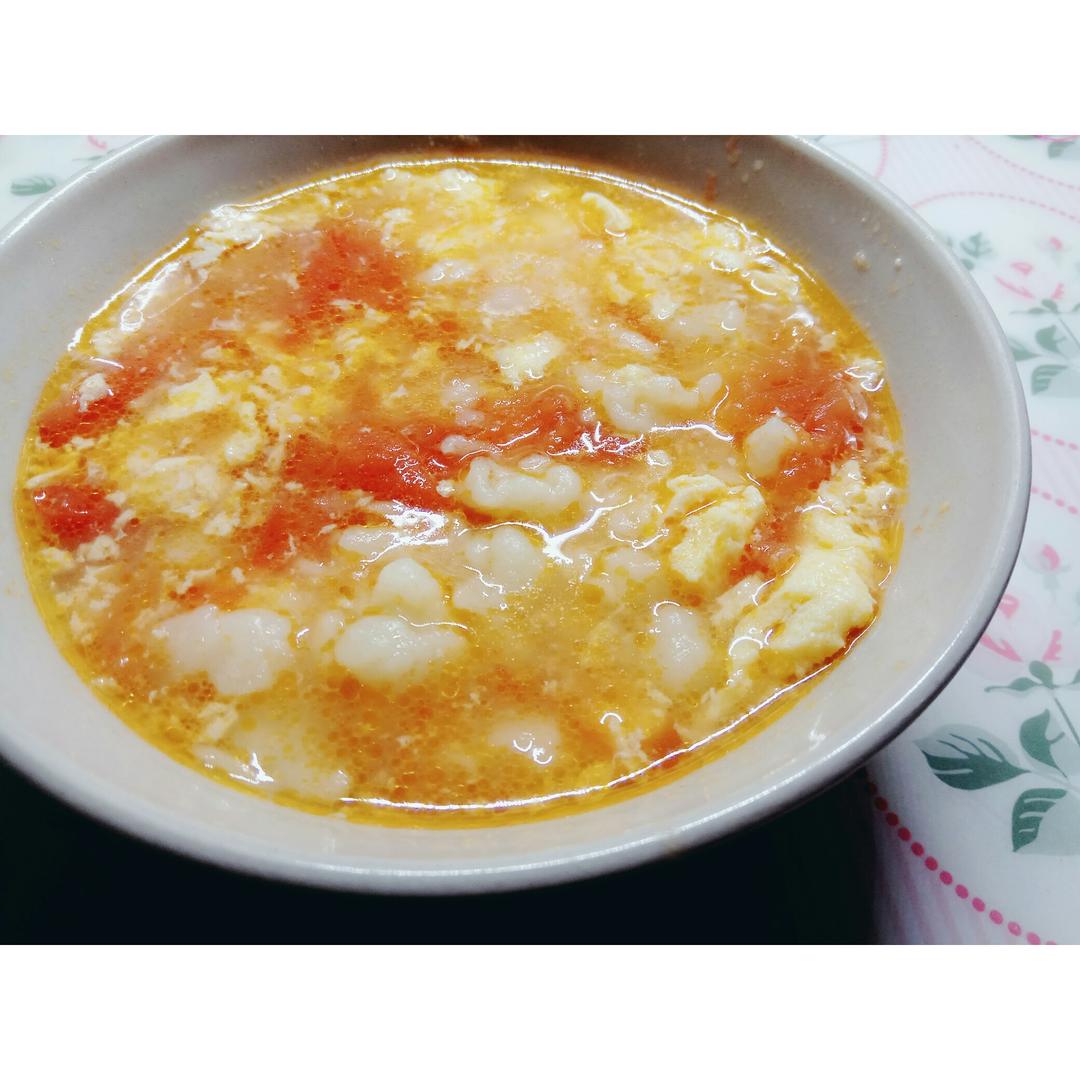 西红柿鸡蛋疙瘩汤