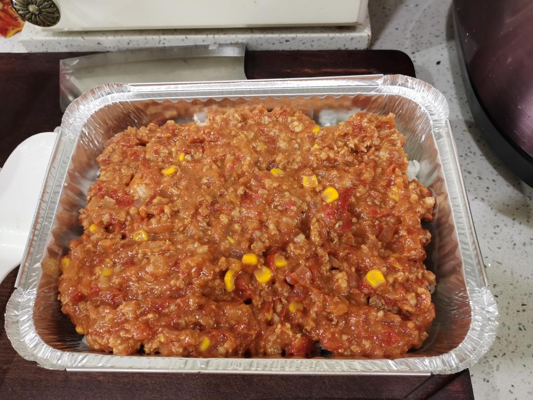 番茄肉酱芝士焗饭（超快手超好吃）