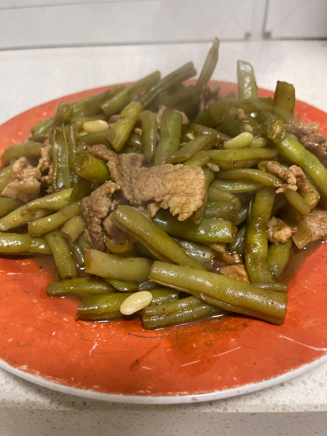 豆角炒五花肉