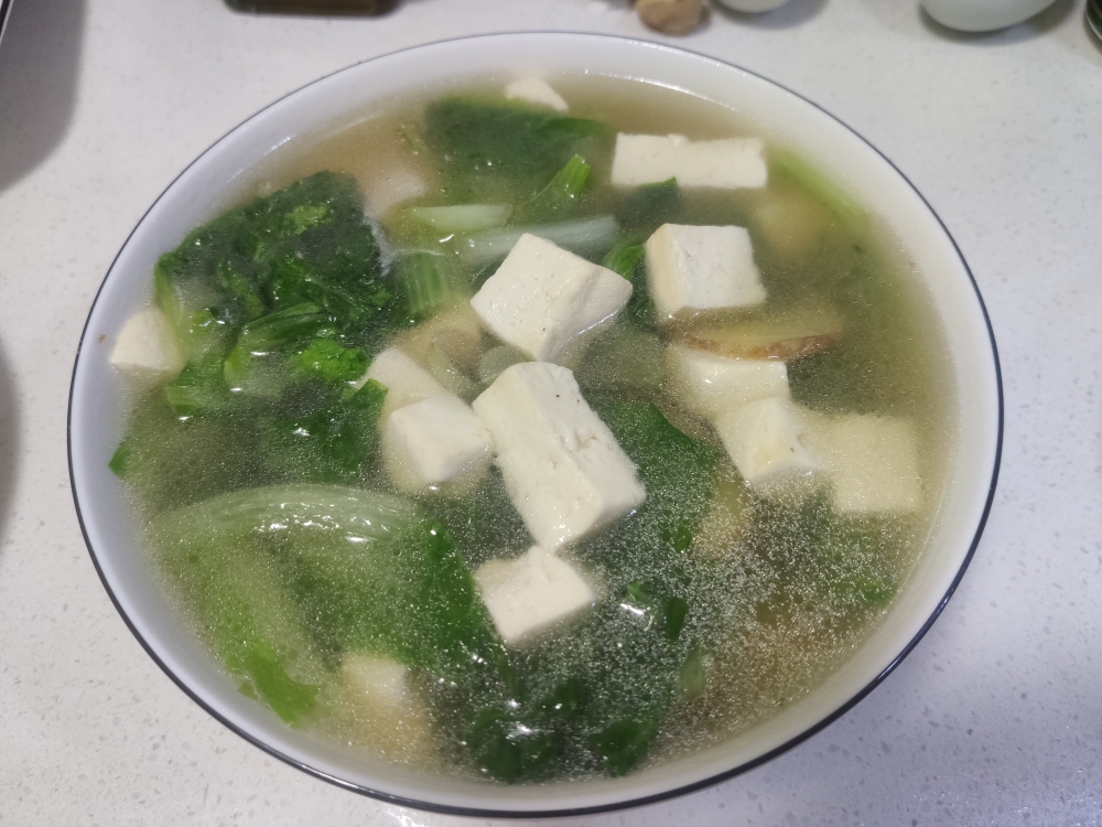 一清二白清炖小白菜豆腐汤的做法