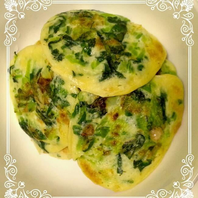 宝宝早餐之油菜蛋饼