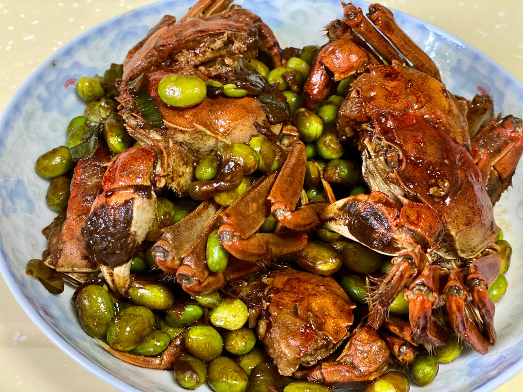 酱炒螃蟹（六月黄）毛豆