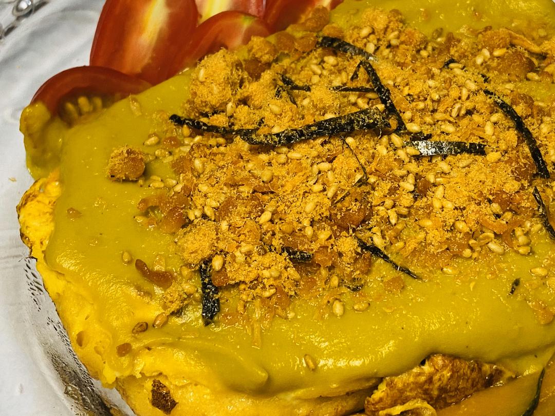 低卡无油糖免炒咸蛋黄酱，
咸蛋黄流心吐司的做法