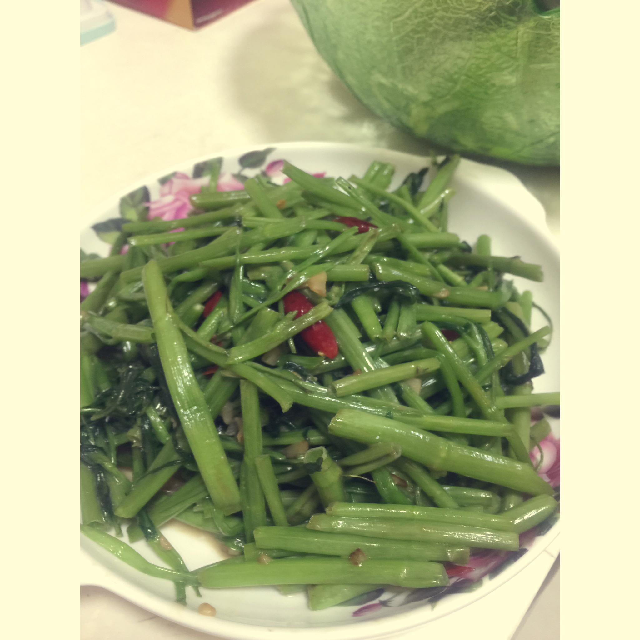椒丝腐乳炒通菜