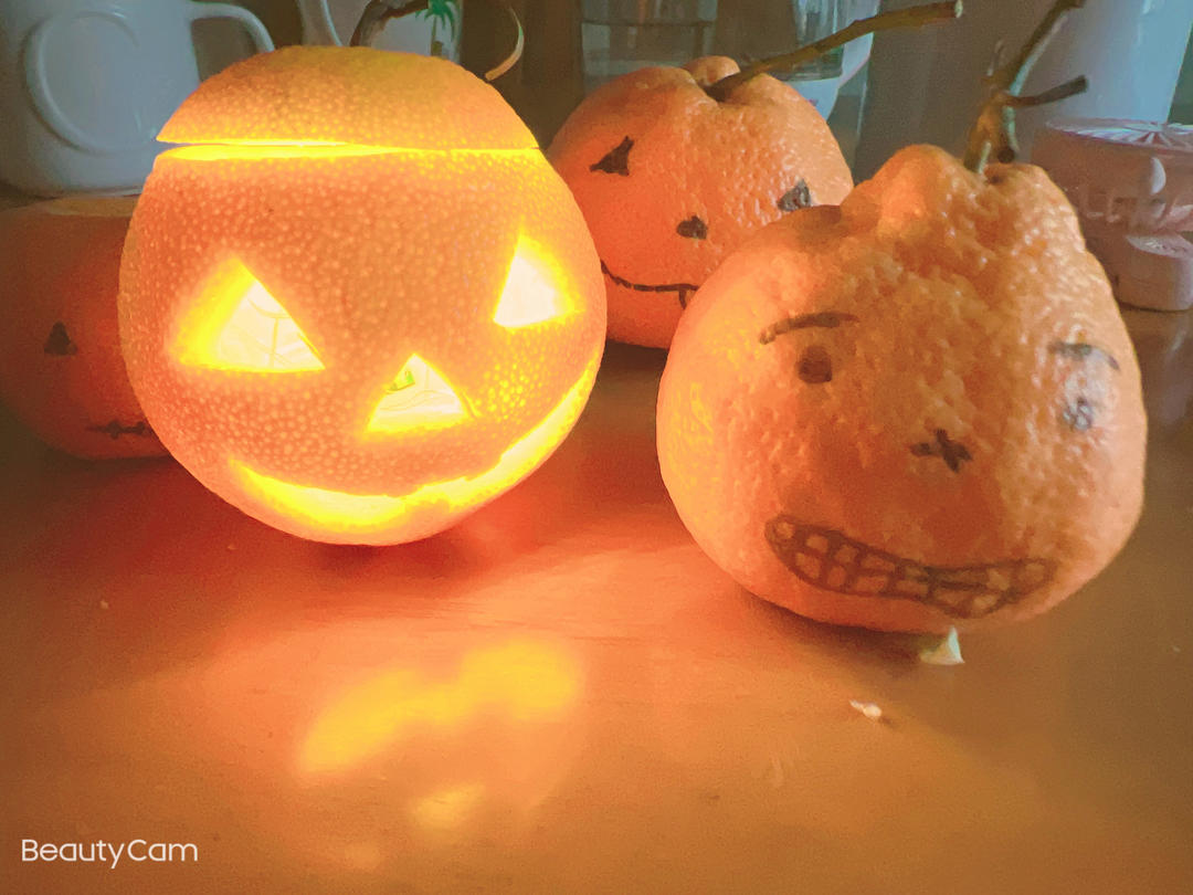 万圣节橙子灯