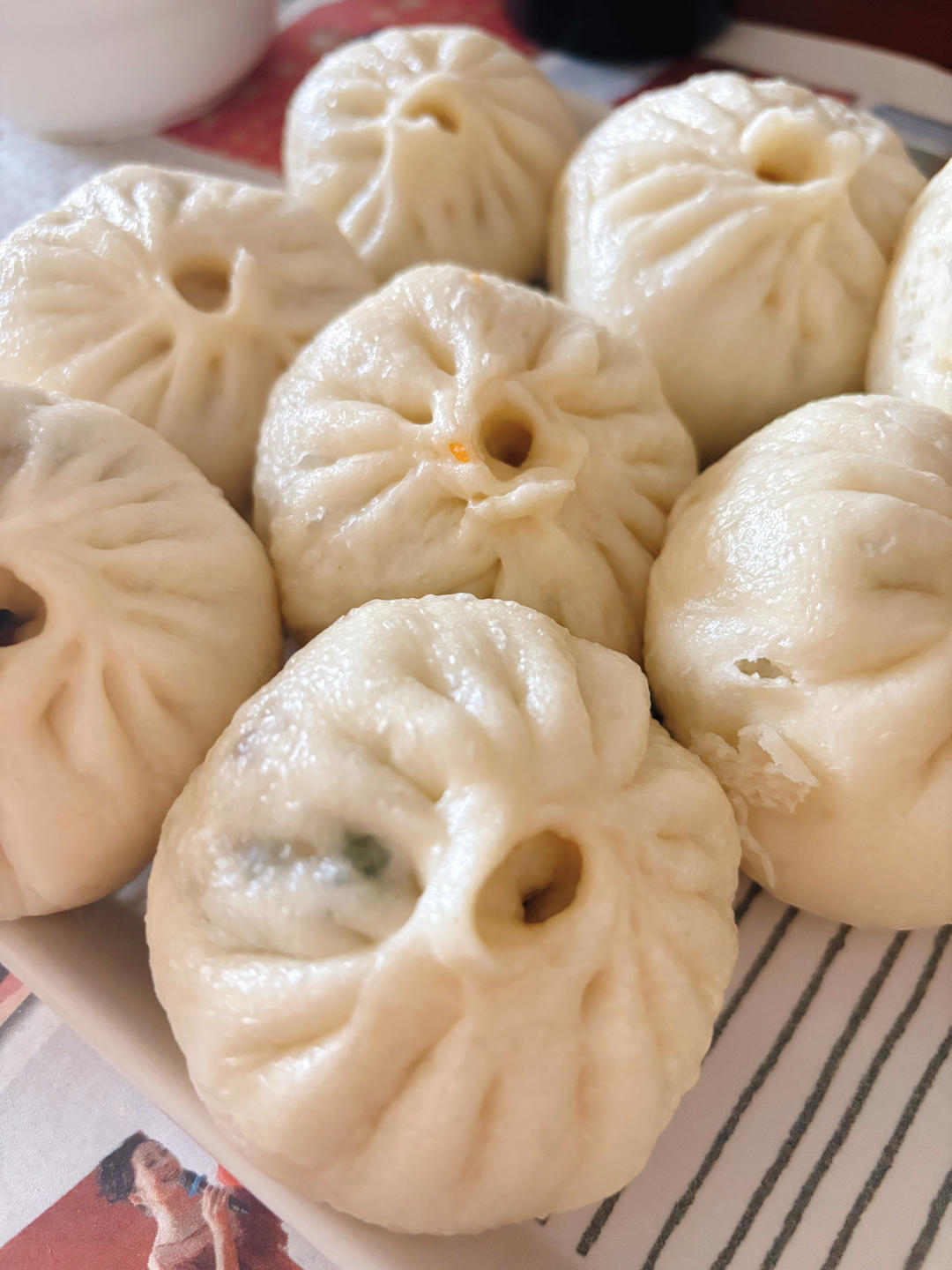 不变色的香菇青菜包