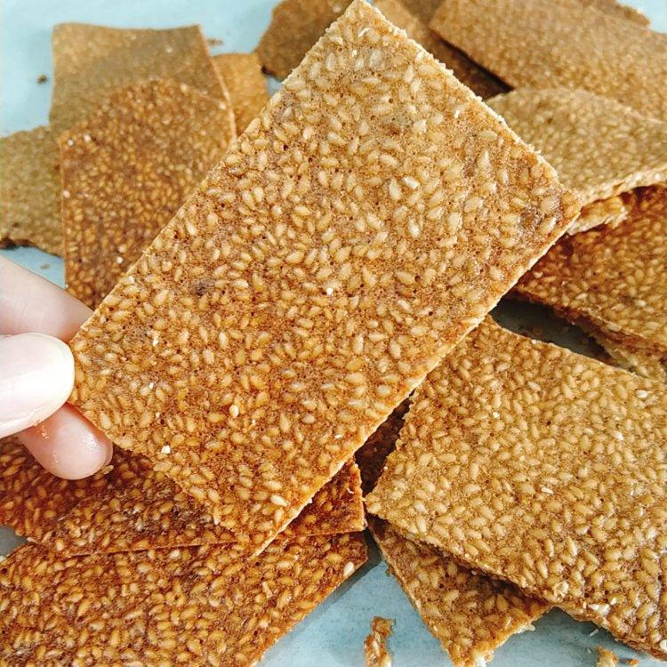 芝麻薄脆饼干，一步操作，超级简单