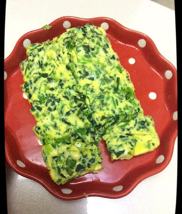 蘸汁菠菜鸡蛋糕——春季养生多吃菠菜
