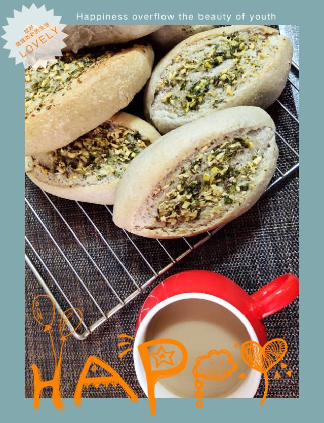 咸香柔和-超软燕麦香蒜面包