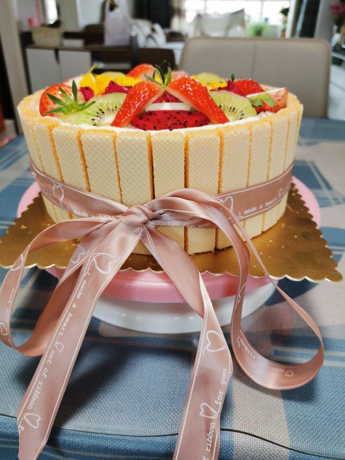 生日蛋糕教程【威化饼干围边】