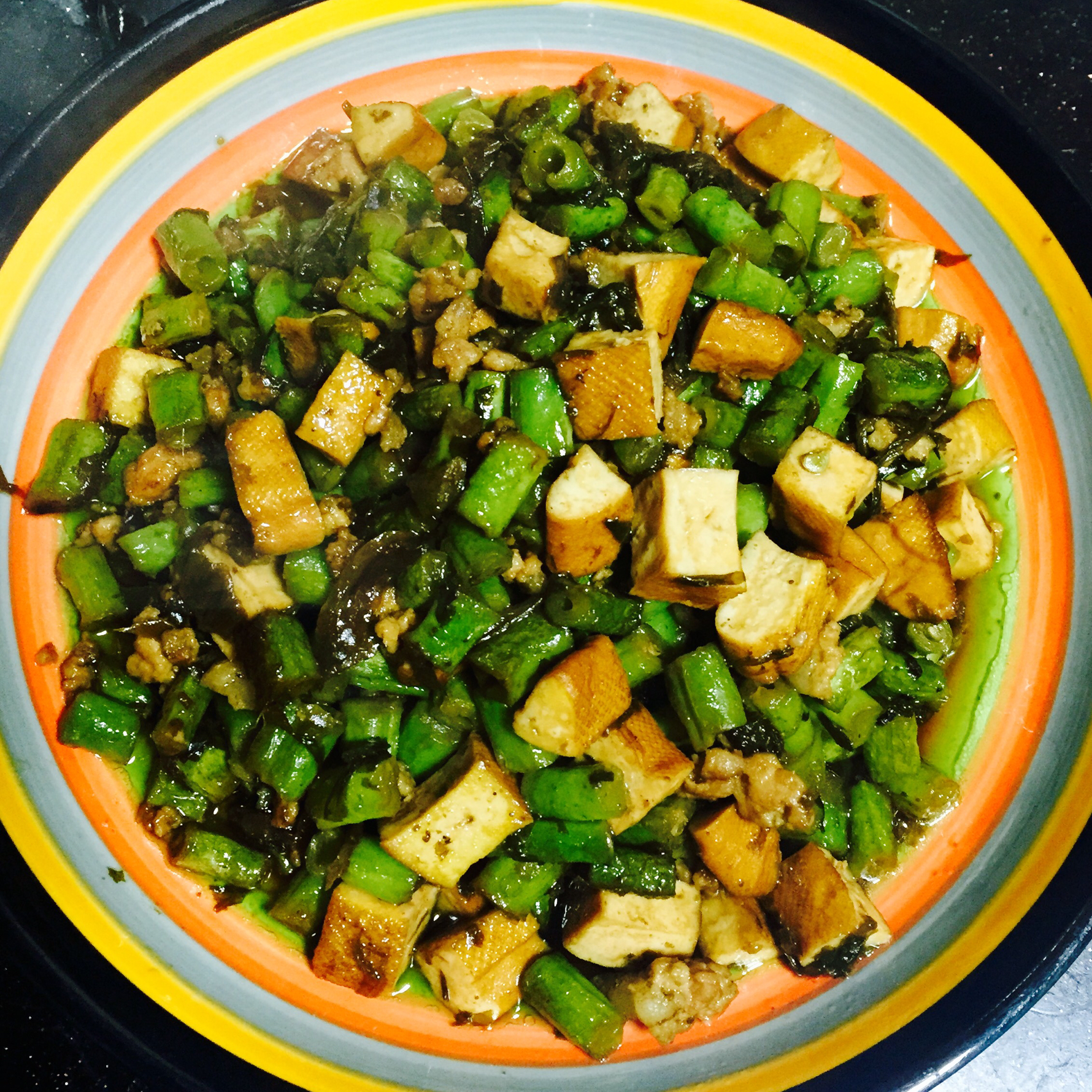 橄榄菜肉末香干刀豆