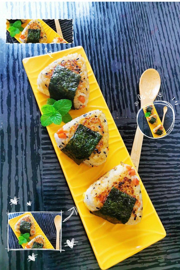 剩米饭这样做好吃好吃到转圈圈，自制日式海苔饭团