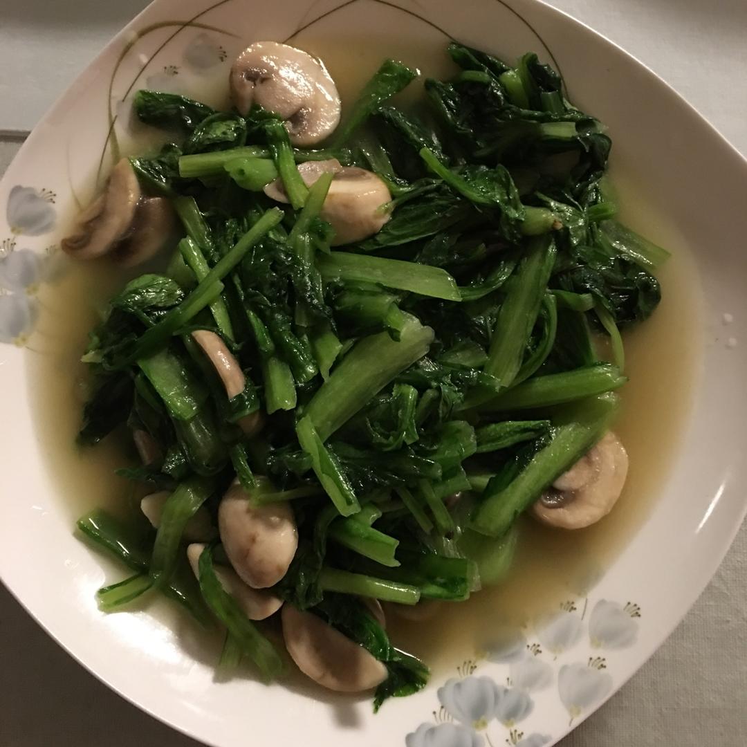 小白菜炒口蘑