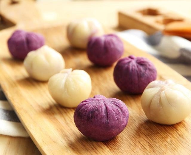双色紫薯茶巾绞的做法