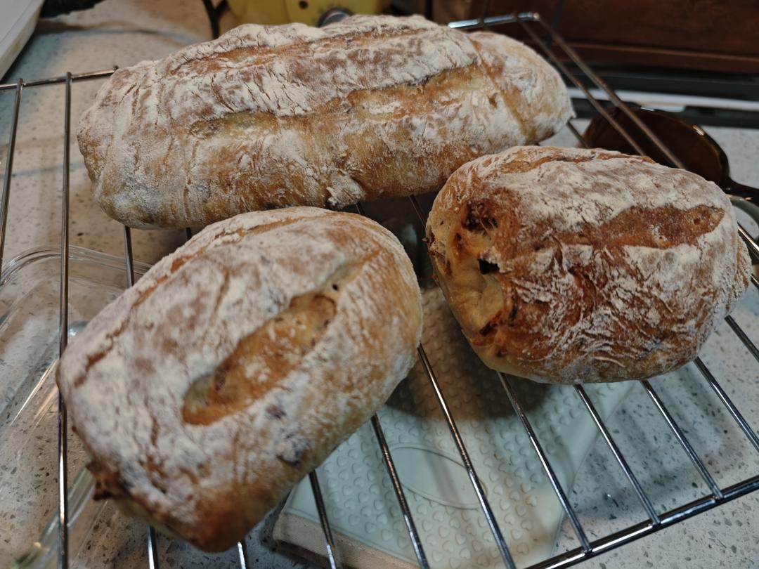 🥖黑芝麻蔓越莓面包｜无油糖无需揉面🉑