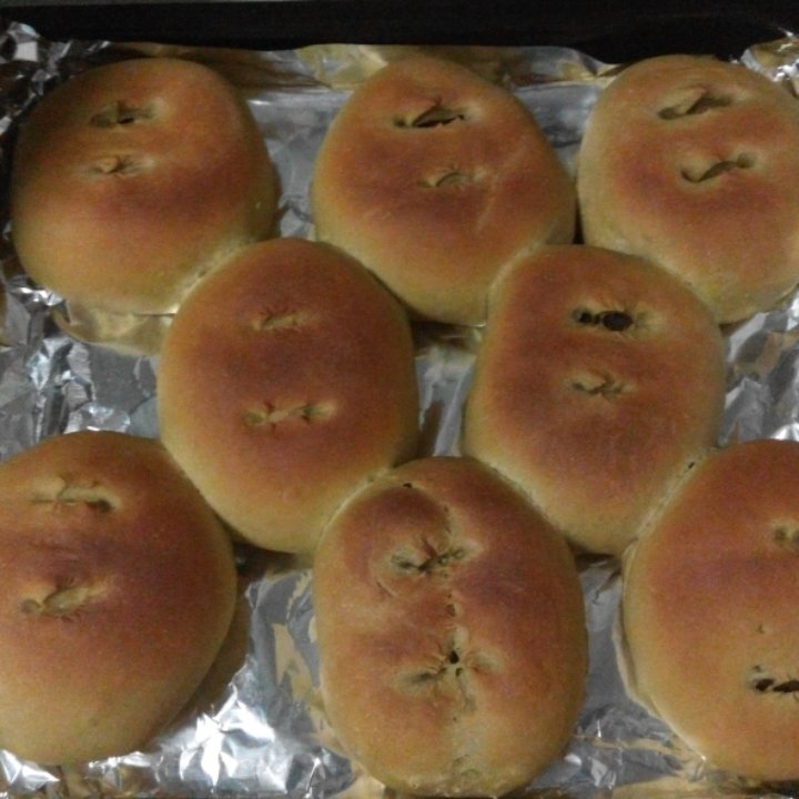 抹茶豆沙小面包（无油脂）