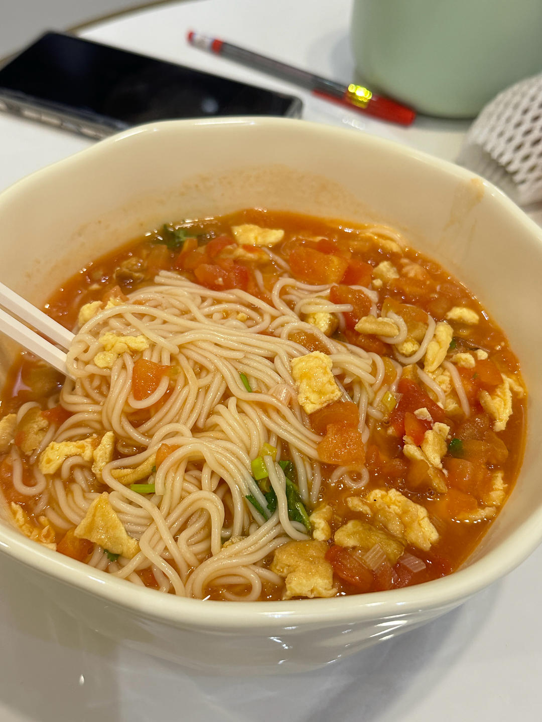 恨不得抱着锅舔的番茄鸡蛋面