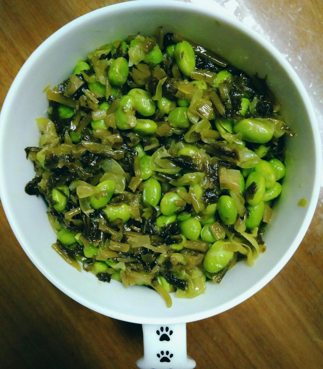 雪菜炒毛豆 下厨房