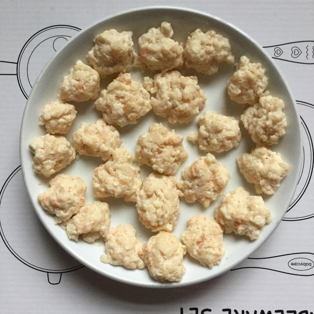 宝宝辅食鲜虾豆腐小丸子