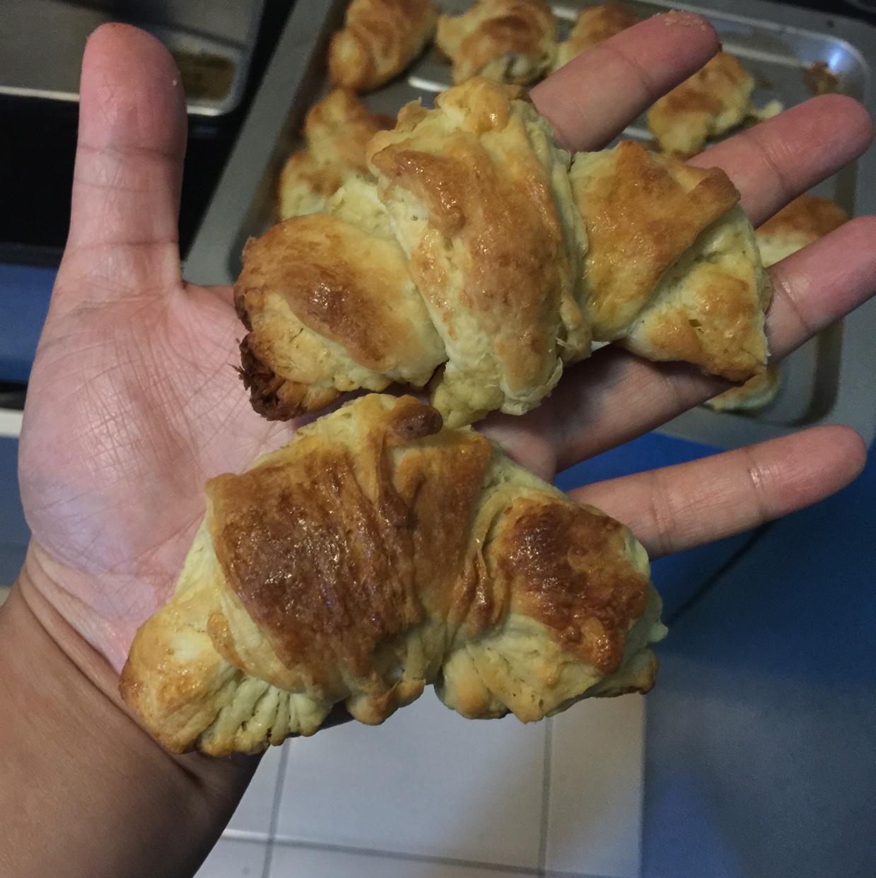 牛角面包Croissant（面包机＋手工）