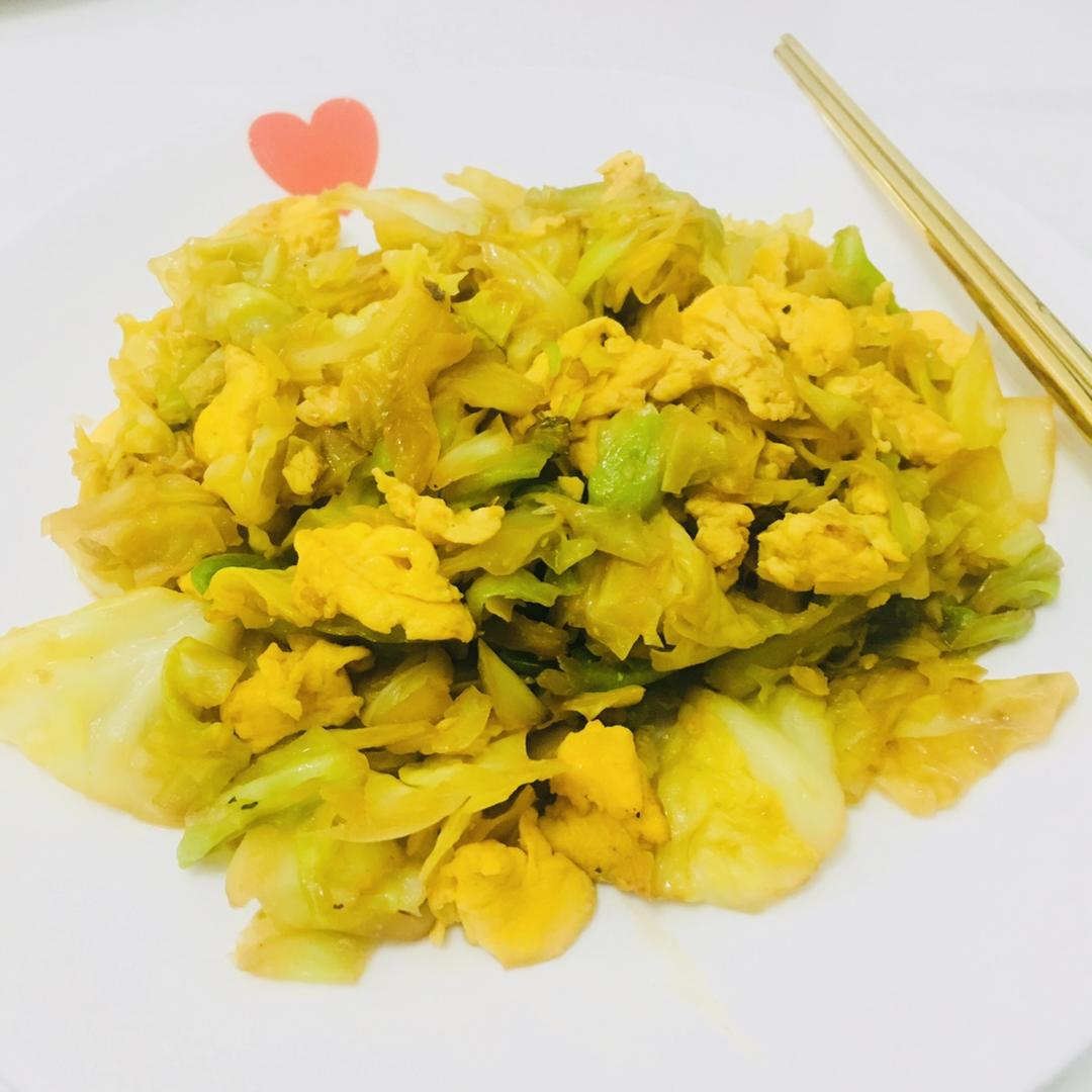 圆白菜炒鸡蛋
