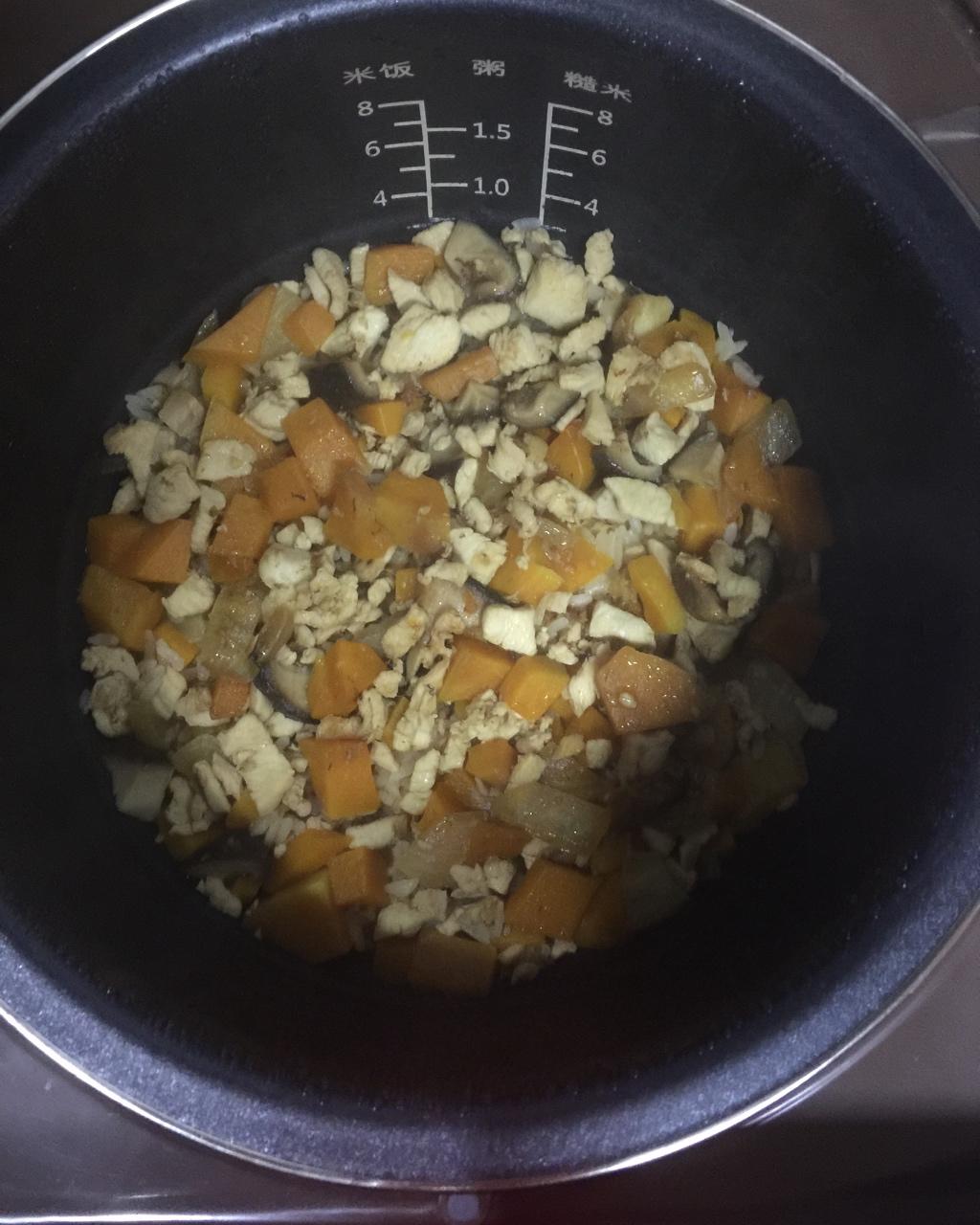 南瓜鸡肉饭