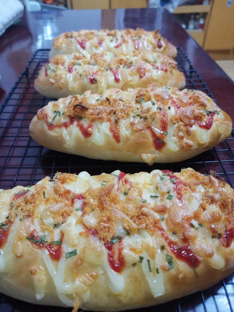 肉松沙拉酱芝士面包（17小时中种面团）